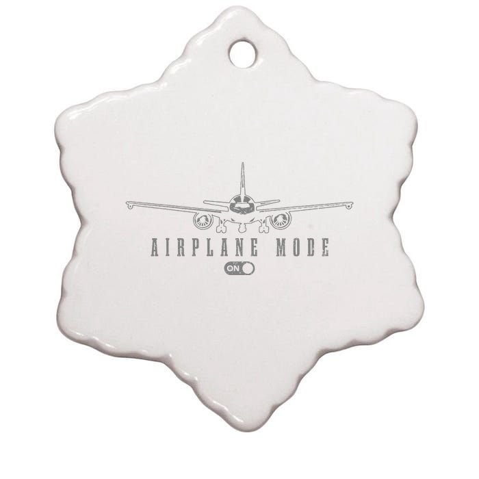 Airplane Mode Funny Pilot Aviation Ceramic Star Ornament