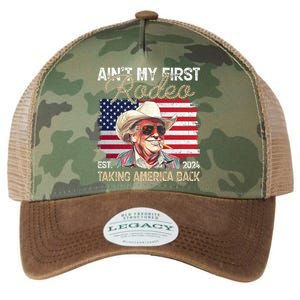 Aint My First Rodeo Taking America Back Donald Trump Usa 2024 Legacy Tie Dye Trucker Hat