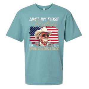 Aint My First Rodeo Taking America Back Donald Trump Usa 2024 Sueded Cloud Jersey T-Shirt