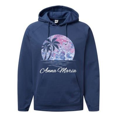 Anna Maria Florida Vacation Beach Island Family Group Gift Cool Gift Performance Fleece Hoodie