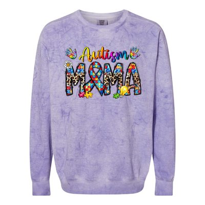 Autism Mama Funny Gift Colorblast Crewneck Sweatshirt