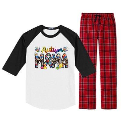 Autism Mama Funny Gift Raglan Sleeve Pajama Set