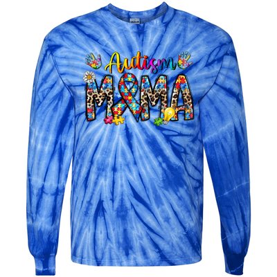 Autism Mama Funny Gift Tie-Dye Long Sleeve Shirt