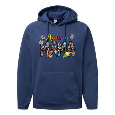 Autism Mama Funny Gift Performance Fleece Hoodie