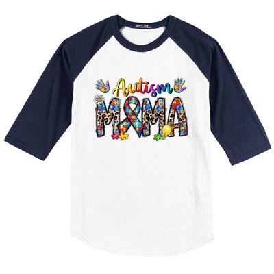 Autism Mama Funny Gift Baseball Sleeve Shirt