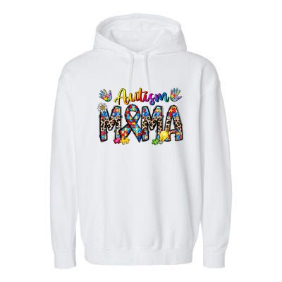 Autism Mama Funny Gift Garment-Dyed Fleece Hoodie