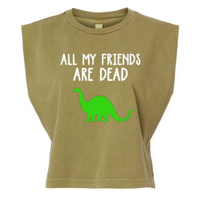 All My Friends Are Dead Dinosaur Garment-Dyed Women's Muscle Tee