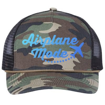 Airplane Mode For Adventurer Wanderlust Backpacker Funny Gift Retro Rope Trucker Hat Cap