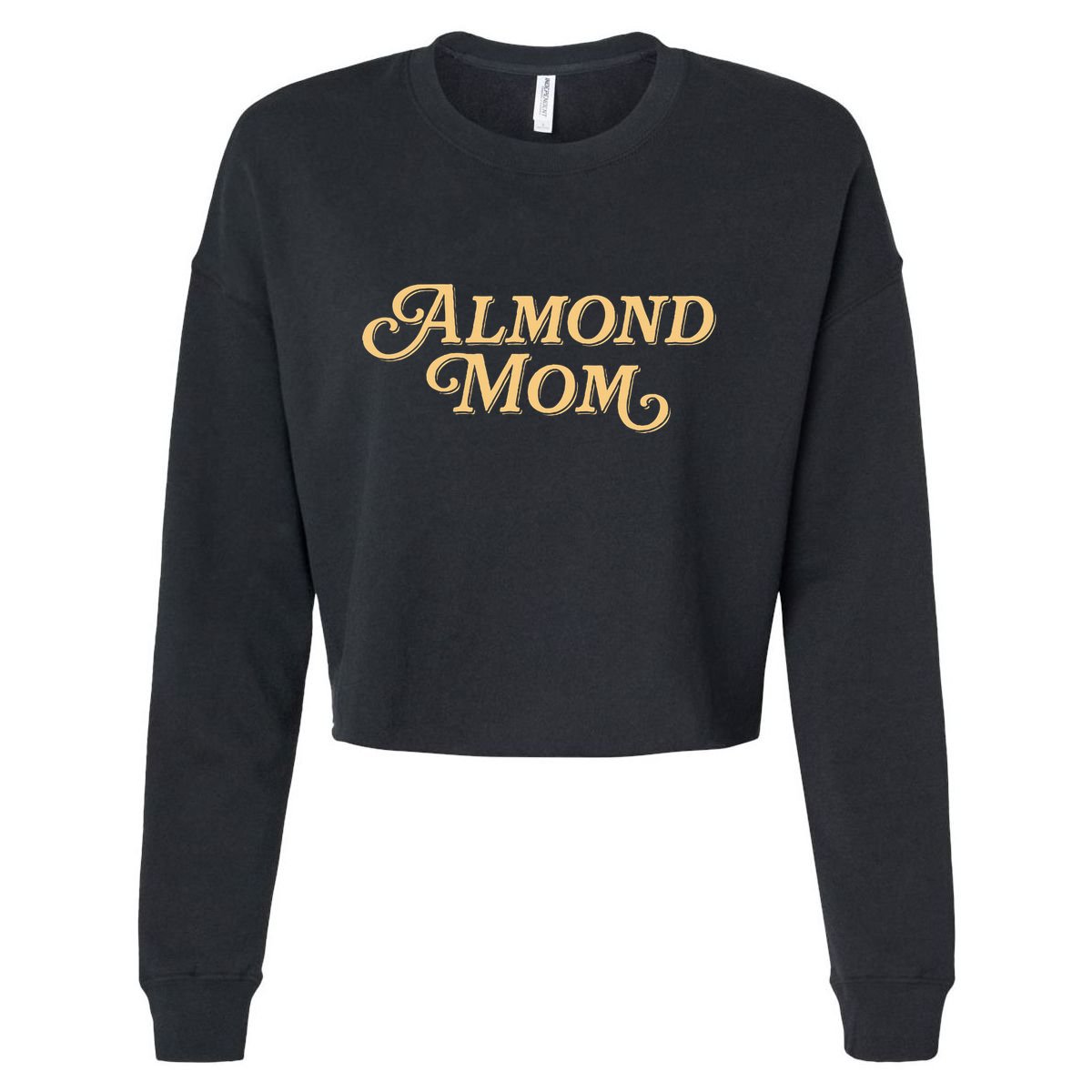 Almond Mom Funny Meme For Moms Cropped Pullover Crew