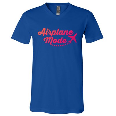 Airplane Mode For Adventurer Wanderlust Backpacker Funny Gift V-Neck T-Shirt