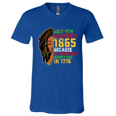 Africa Map Freegiftish Since 1865 Juneteenth Black History Cool Gift V-Neck T-Shirt