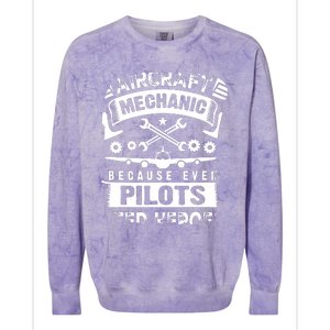 Airplane Mechanic Funny Aviation Technician Colorblast Crewneck Sweatshirt