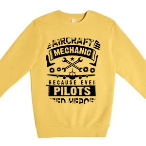 Airplane Mechanic Funny Aviation Technician Premium Crewneck Sweatshirt