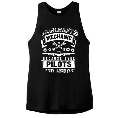 Airplane Mechanic Funny Aviation Technician Ladies PosiCharge Tri-Blend Wicking Tank