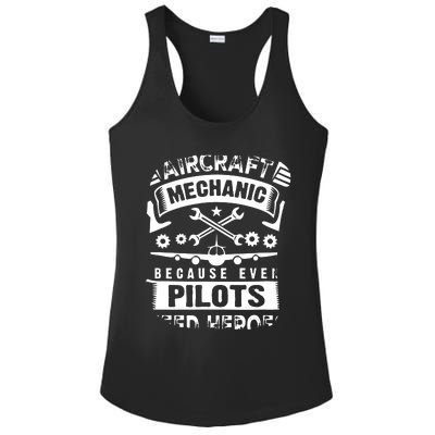 Airplane Mechanic Funny Aviation Technician Ladies PosiCharge Competitor Racerback Tank