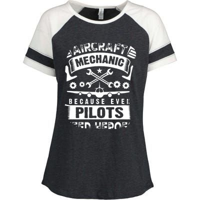 Airplane Mechanic Funny Aviation Technician Enza Ladies Jersey Colorblock Tee