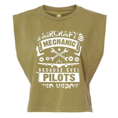 Airplane Mechanic Funny Aviation Technician Garment-Dyed Women's Muscle Tee