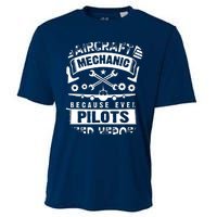 Airplane Mechanic Funny Aviation Technician Cooling Performance Crew T-Shirt