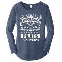 Airplane Mechanic Funny Aviation Technician Women's Perfect Tri Tunic Long Sleeve Shirt