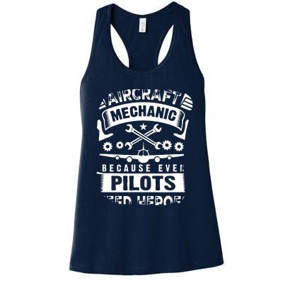 Airplane Mechanic Funny Aviation Technician Women's Racerback Tank