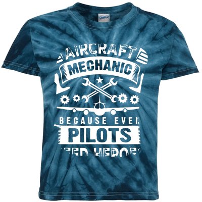 Airplane Mechanic Funny Aviation Technician Kids Tie-Dye T-Shirt