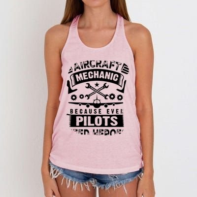 Airplane Mechanic Funny Aviation Technician Women's Knotted Racerback Tank