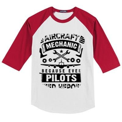 Airplane Mechanic Funny Aviation Technician Kids Colorblock Raglan Jersey