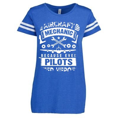 Airplane Mechanic Funny Aviation Technician Enza Ladies Jersey Football T-Shirt