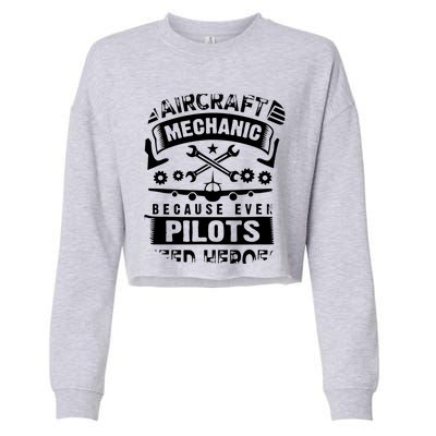 Airplane Mechanic Funny Aviation Technician Cropped Pullover Crew