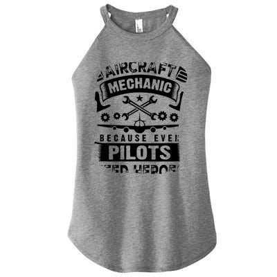 Airplane Mechanic Funny Aviation Technician Women's Perfect Tri Rocker Tank