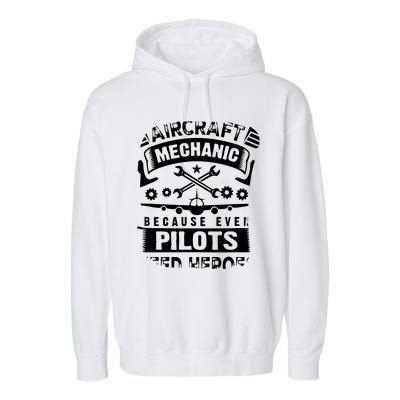 Airplane Mechanic Funny Aviation Technician Garment-Dyed Fleece Hoodie