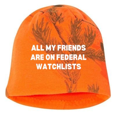 All My Friends Are On Federal Watch Lists Funny Quote Kati - Camo Knit Beanie