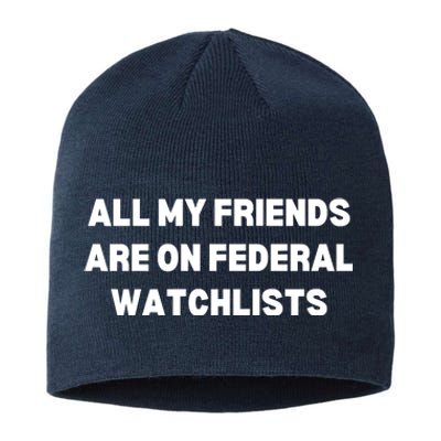 All My Friends Are On Federal Watch Lists Funny Quote Sustainable Beanie