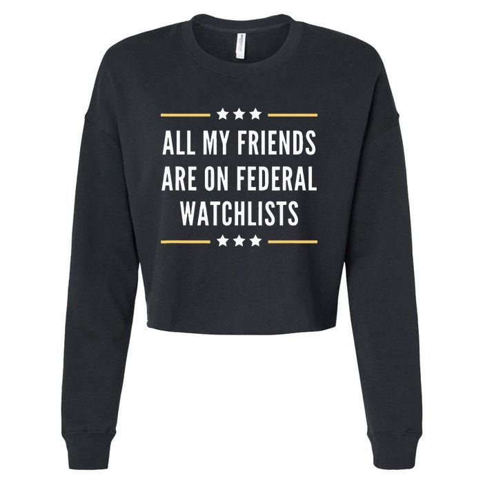 All My Friends Are On Federal Watchlists Cropped Pullover Crew