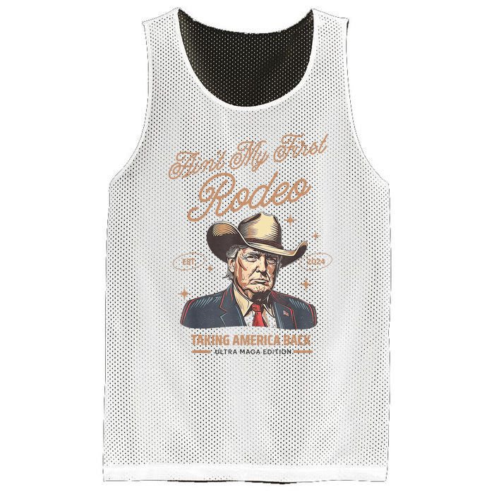 AinT My First Rodeo Donald Trump Cowboy Taking America Back Mesh Reversible Basketball Jersey Tank