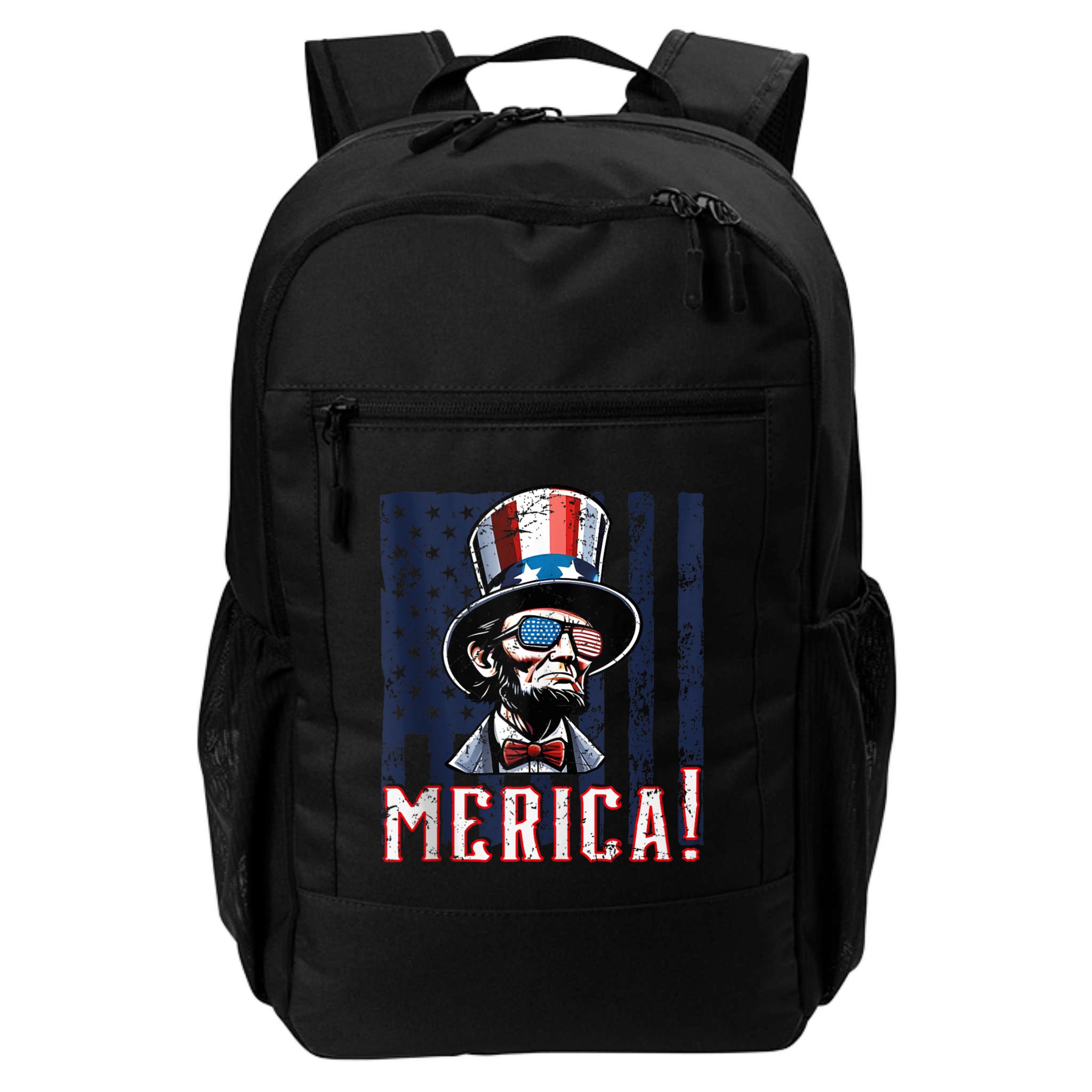 Abe Merica Flag Patriotic Abraham Lincoln 4th Of July Tank Top Backpack