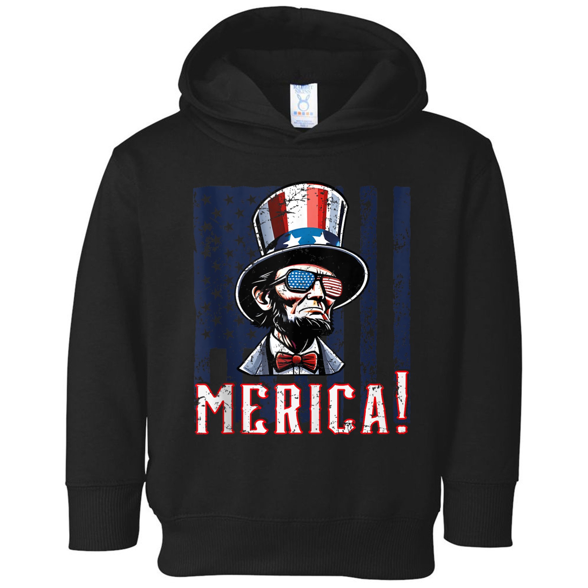 Abe Merica Flag Patriotic Abraham Lincoln 4th Of July Tank Top Toddler Hoodie