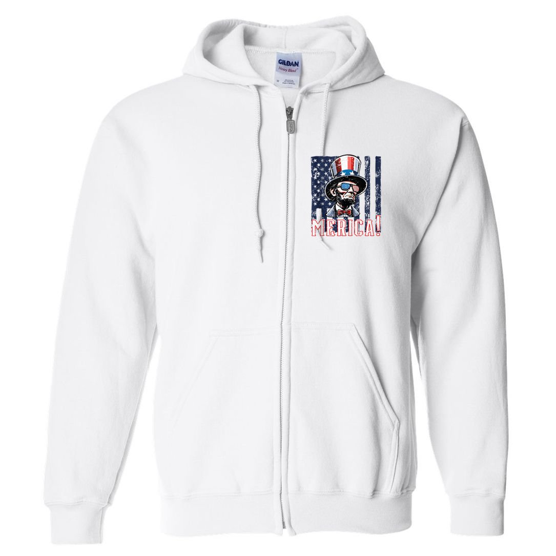 Abe Merica Flag Patriotic Abraham Lincoln 4th Of July Tank Top Full Zip Hoodie