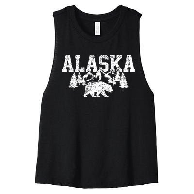 Alaska Mountains Forest Hunting Usa Women's Racerback Cropped Tank