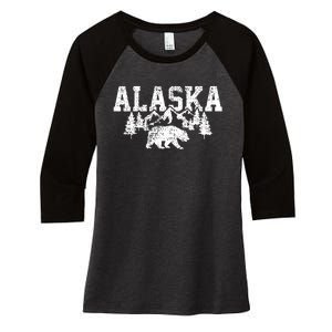 Alaska Mountains Forest Hunting Usa Women's Tri-Blend 3/4-Sleeve Raglan Shirt