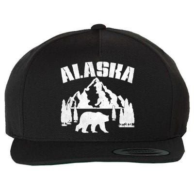 Alaska Mountains Forest Hunting Usa Wool Snapback Cap