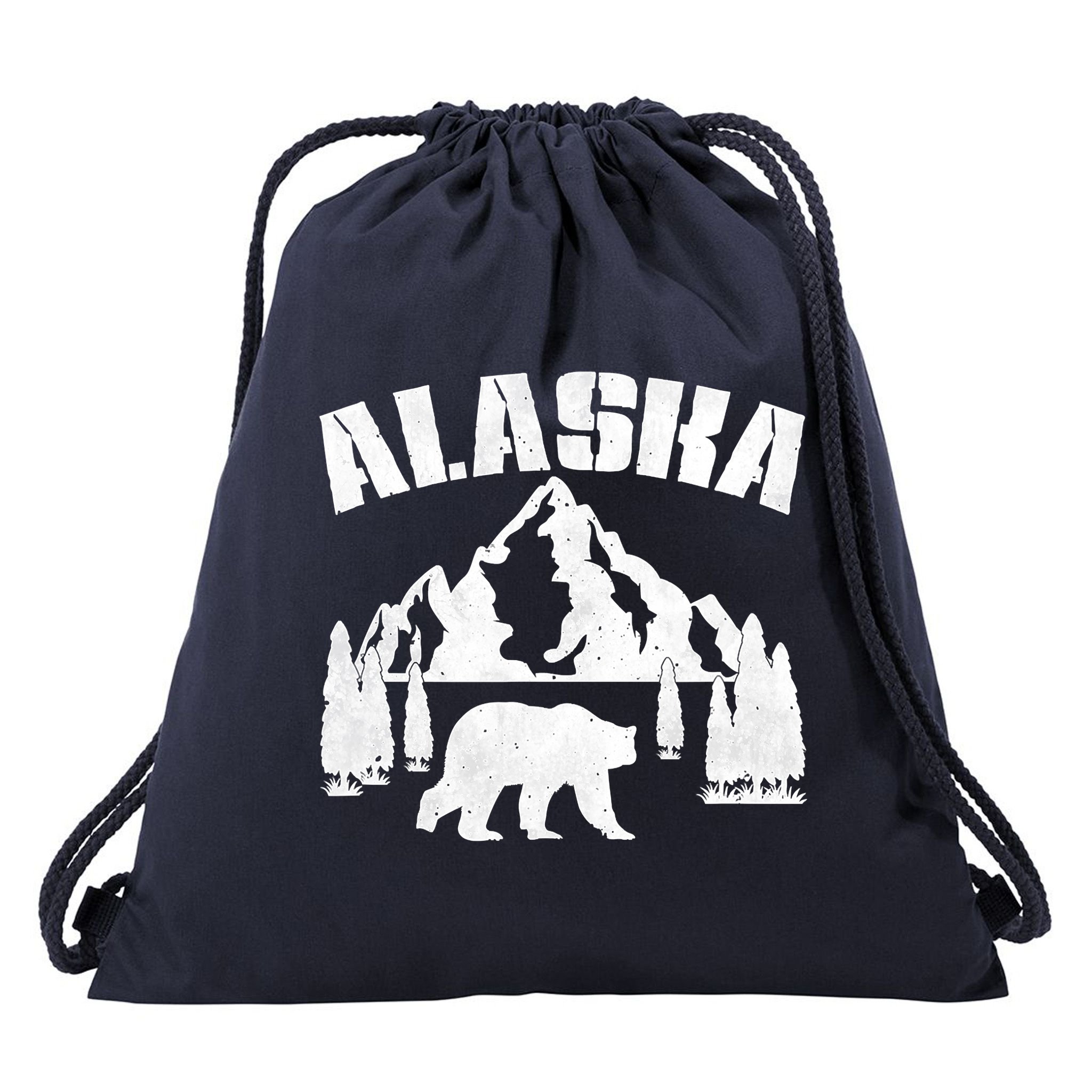 Alaska Mountains Forest Hunting Usa Drawstring Bag