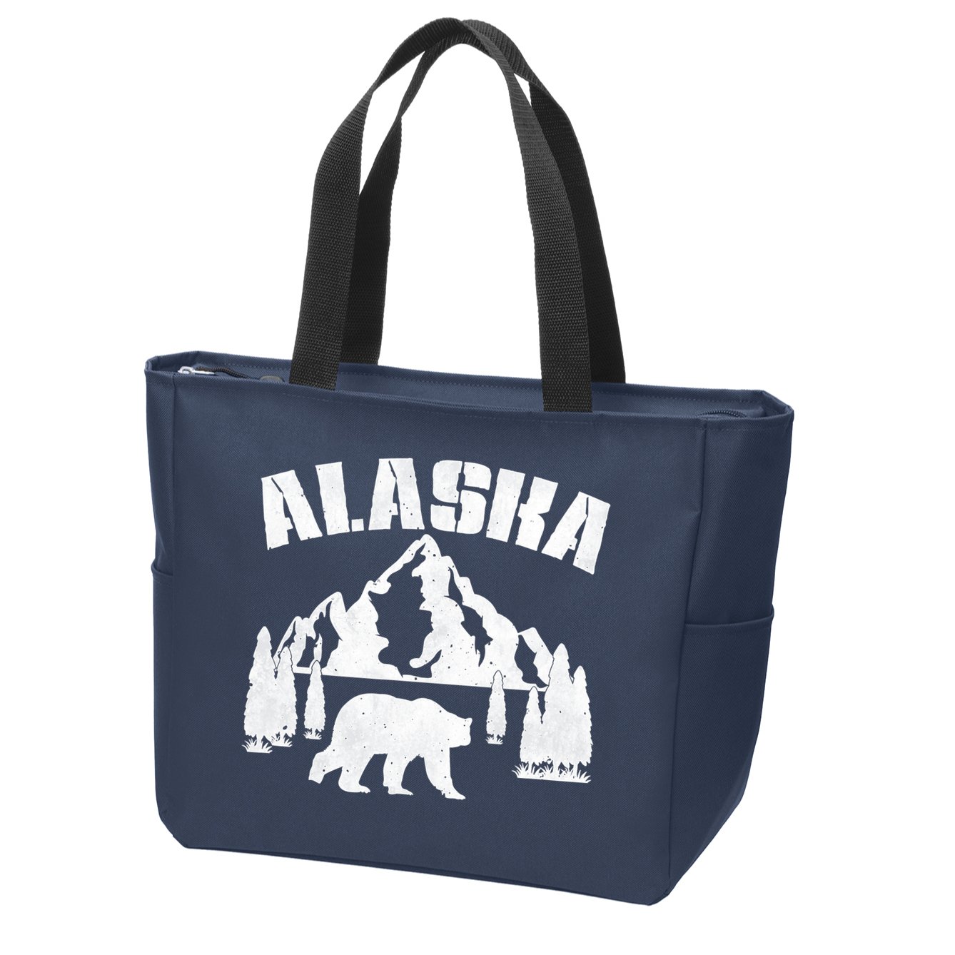 Alaska Mountains Forest Hunting Usa Zip Tote Bag