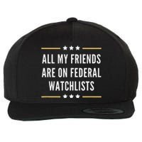 All My Friends Are On Federal Watchlists Wool Snapback Cap