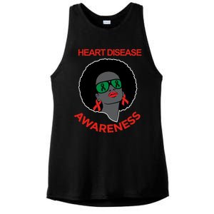 Awareness Month Funny Gift Black Heart Disease Awareness Gift Ladies PosiCharge Tri-Blend Wicking Tank