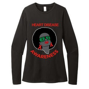 Awareness Month Funny Gift Black Heart Disease Awareness Gift Womens CVC Long Sleeve Shirt