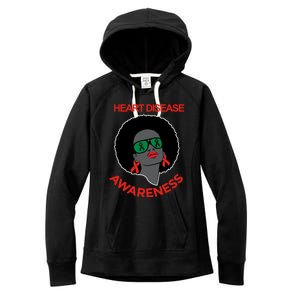 Awareness Month Funny Gift Black Heart Disease Awareness Gift Women's Fleece Hoodie