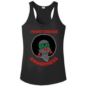 Awareness Month Funny Gift Black Heart Disease Awareness Gift Ladies PosiCharge Competitor Racerback Tank