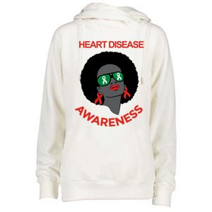 Awareness Month Funny Gift Black Heart Disease Awareness Gift Womens Funnel Neck Pullover Hood