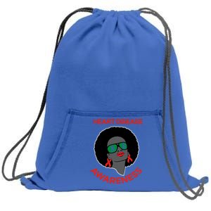 Awareness Month Funny Gift Black Heart Disease Awareness Gift Sweatshirt Cinch Pack Bag